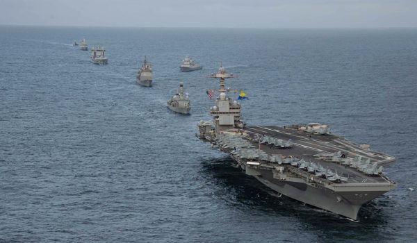 USS Gerald R. Ford sails in formation with NATO allied ships for Baltic Operations 2023 BALTOPS 23 060523 CREDIT US DEPARTMENT OF DEFENSE